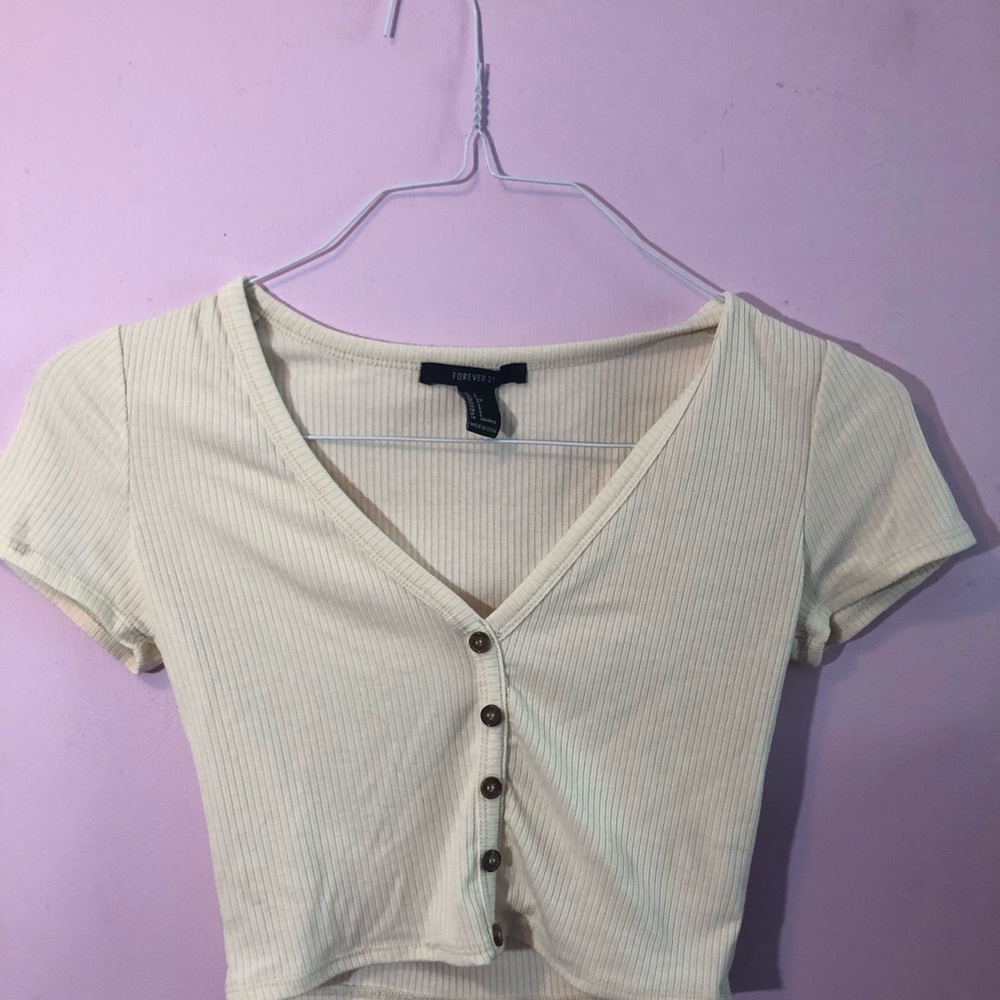 Creme Forever 21 Crop Top